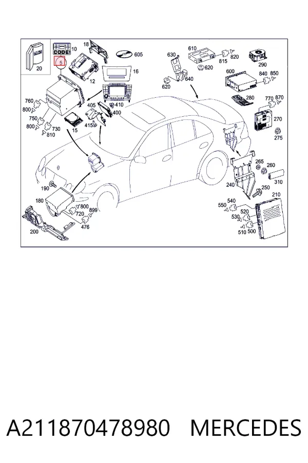 Магнитола (радио AM/FM) Mercedes A2118704789 цена, от 155.19 USD