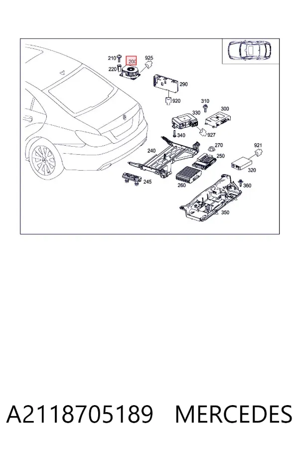 Усилитель звука аудиосистемы A2118705189 Mercedes