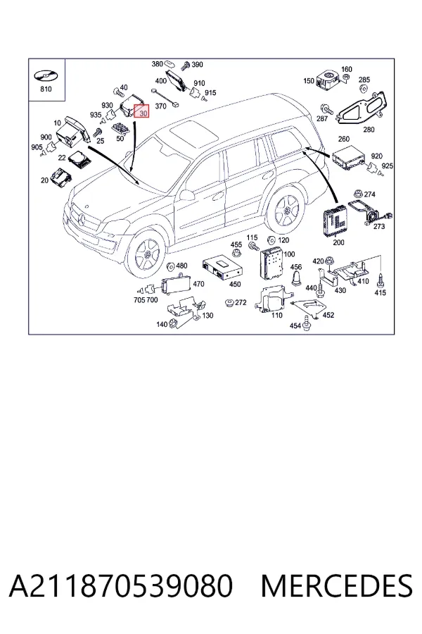 Магнитола A211870539080 Mercedes