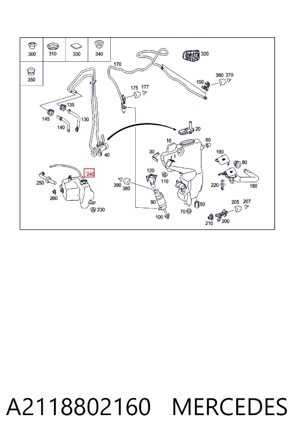 Бачок омывателя фар A2118802160 Mercedes