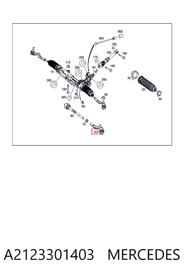Рулевой наконечник A2123301403 Mercedes