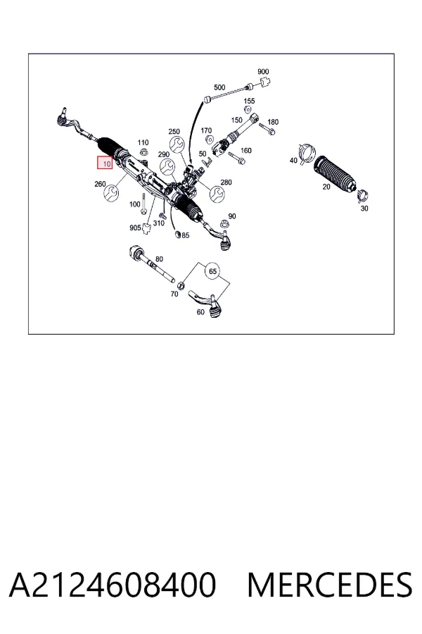 Рулевая рейка A2124608400 Mercedes