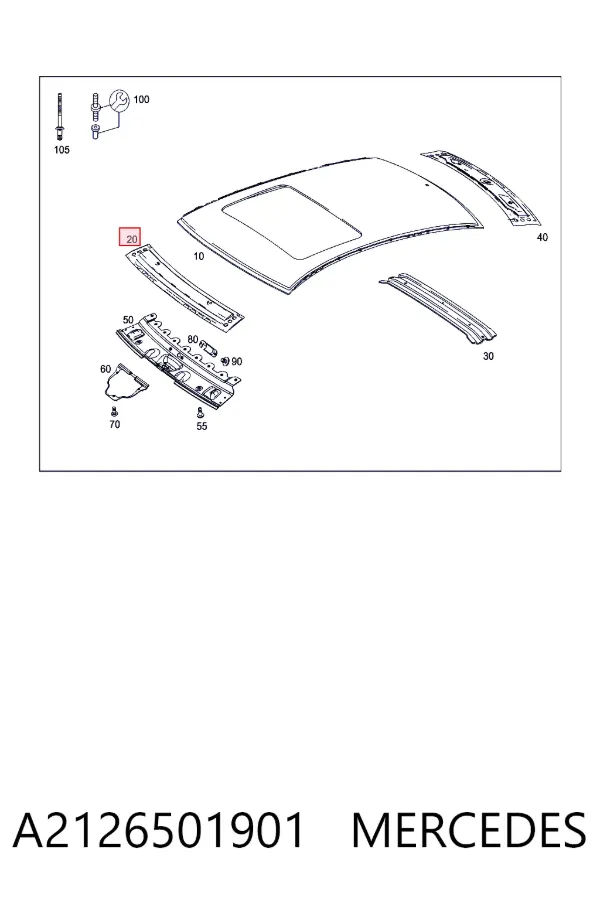 Усилитель крыши A2126501901 Mercedes