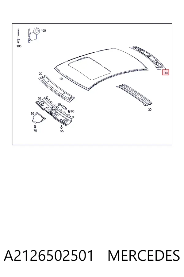Усилитель крыши A2126502501 Mercedes