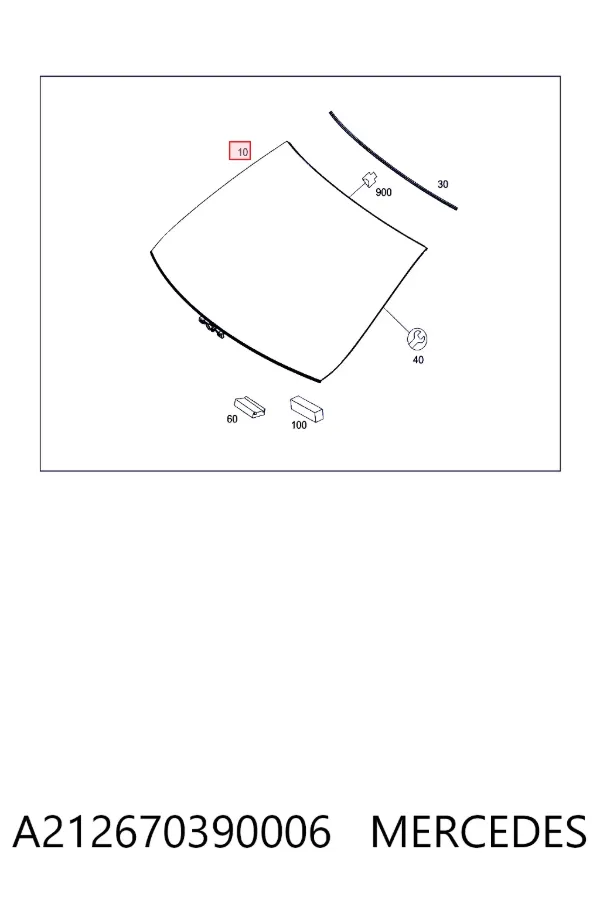 Лобовое стекло A212670390006 Mercedes