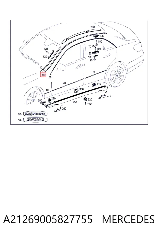 Молдинг крыши левый A21269005827755 Mercedes