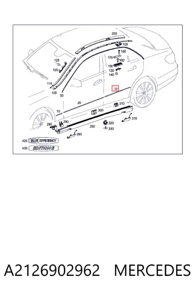 Молдинг двери задней левой MERCEDES A2126902962