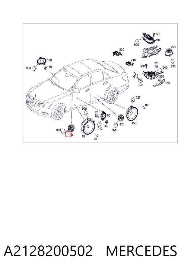Динамик задней двери A2128200502 Mercedes