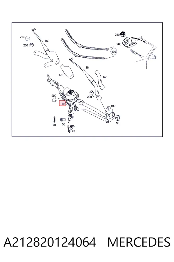 Трапеция дворников A212820124064 Mercedes