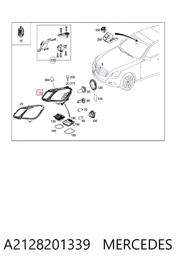 Левая фара A2128201339 Mercedes