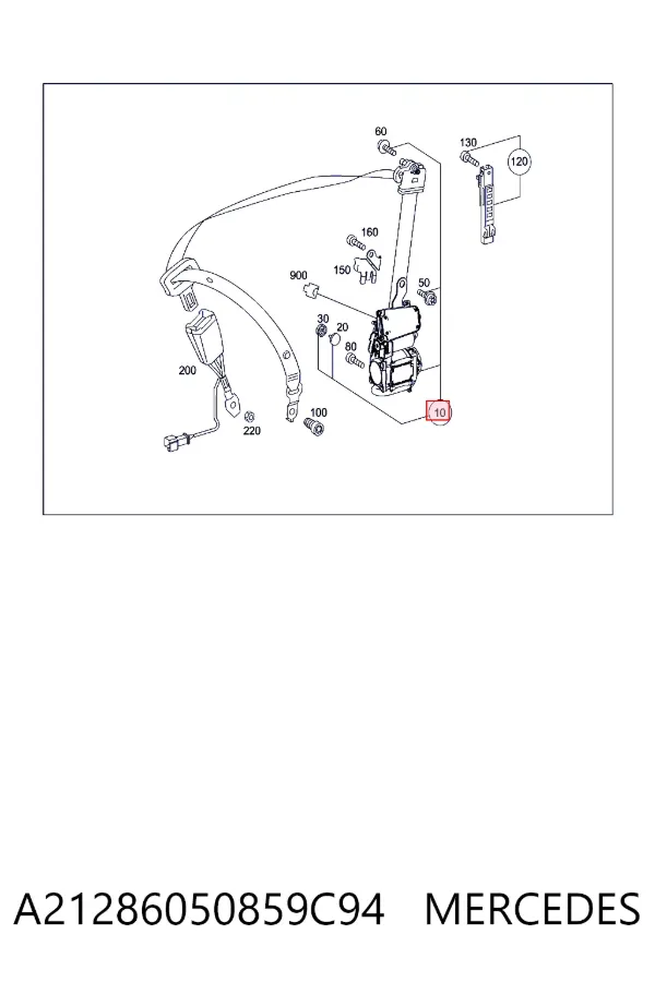 Ремень безопасности передний правый Mercedes A2128605085 цена, от 37.25 USD