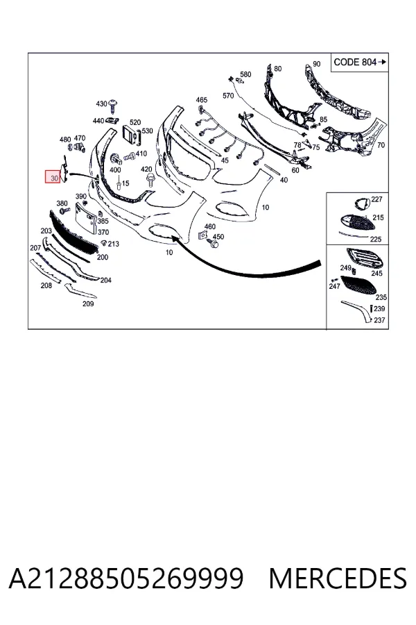 Купить A2128850526 Mercedes Заглушка буксировочного крюка