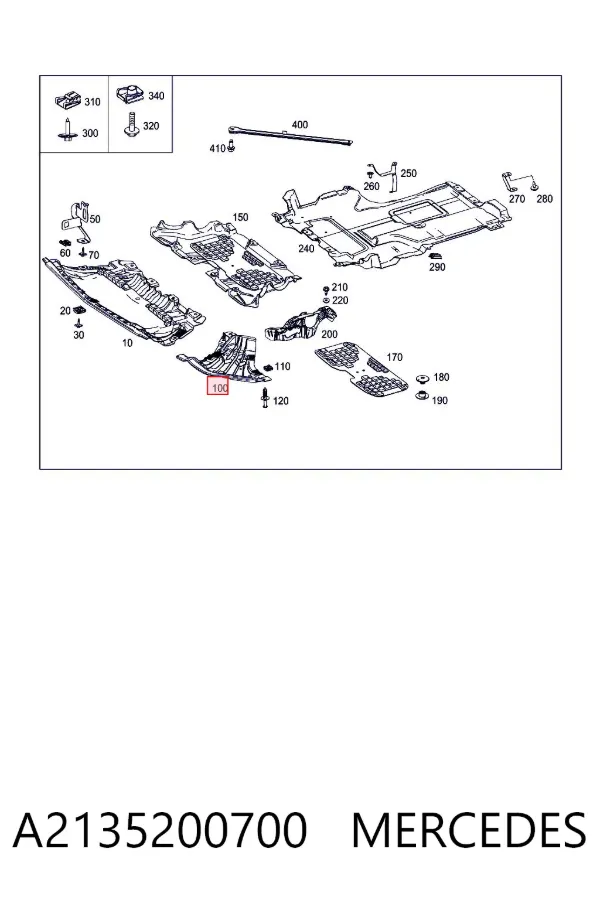 Защита бампера переднего правая A2135200700 Mercedes