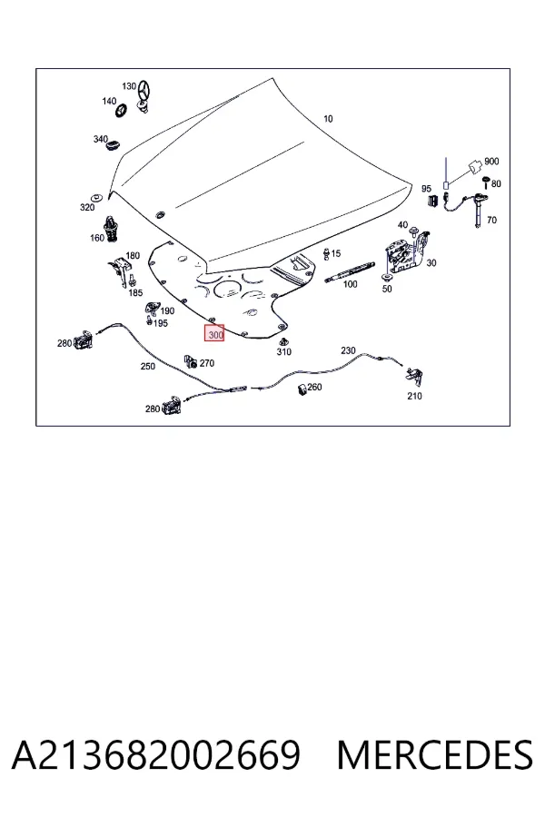 Шумоизоляция капота A213682002669 Mercedes