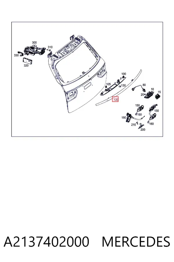 Молдинг двери багажника A2137402000 Mercedes