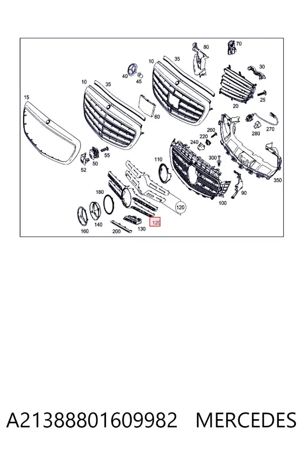 Решетка радиатора A21388801609982 Mercedes