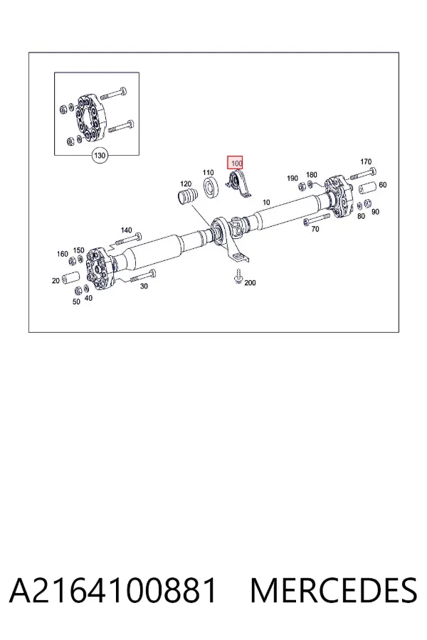 Подвесной подшипник карданного вала A2164100881 Mercedes