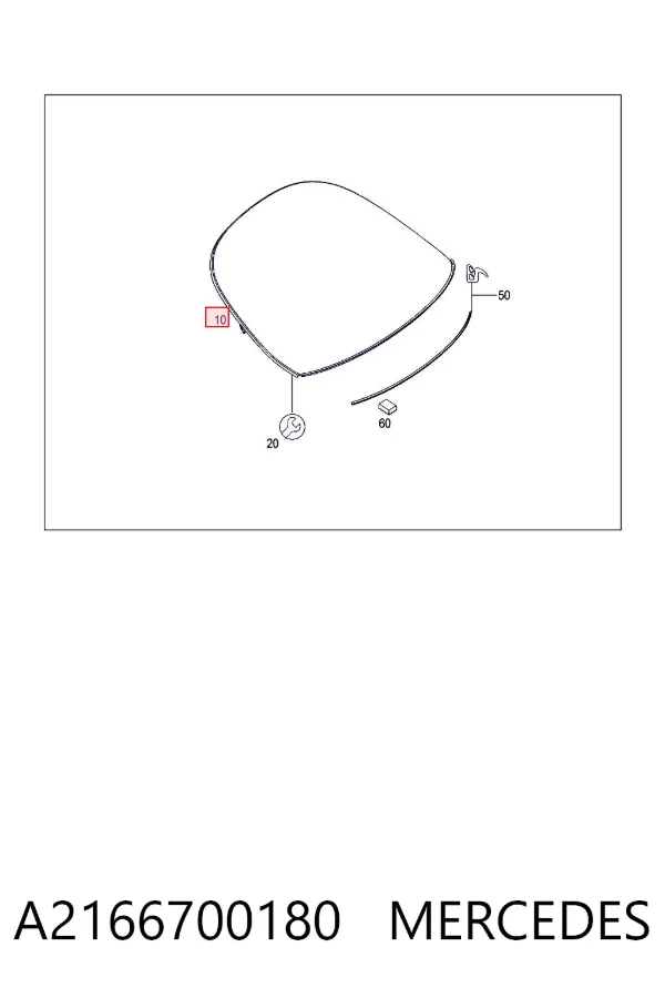 Заднее стекло A2166700180 Mercedes