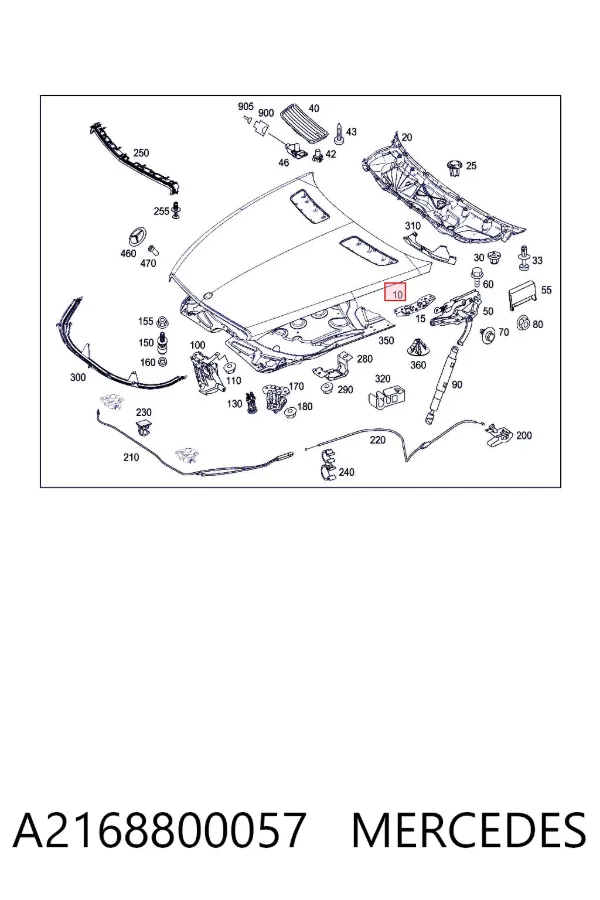 Капот A2168800057 Mercedes