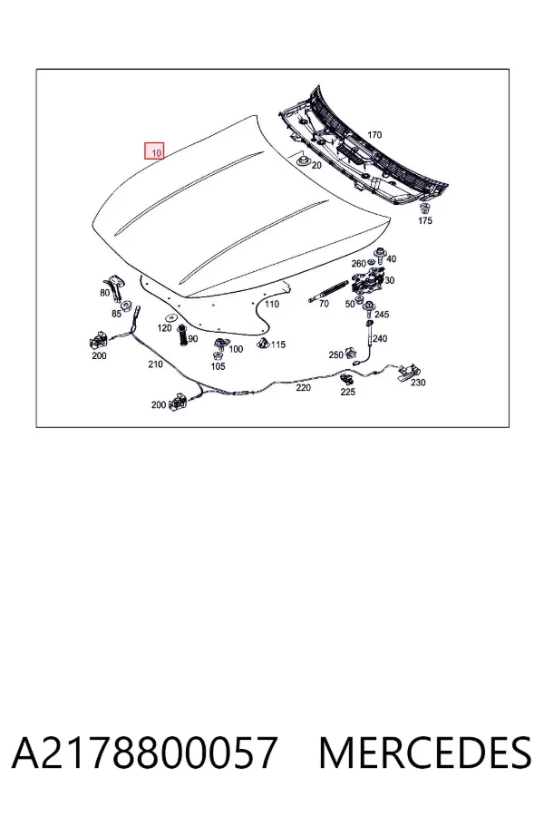 Капот A2178800057 Mercedes