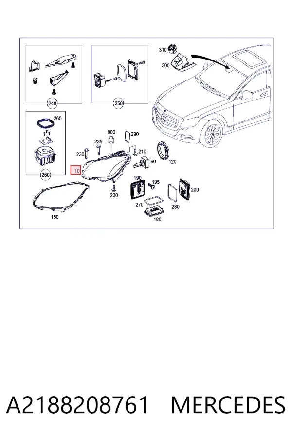 Левая фара A2188208761 Mercedes