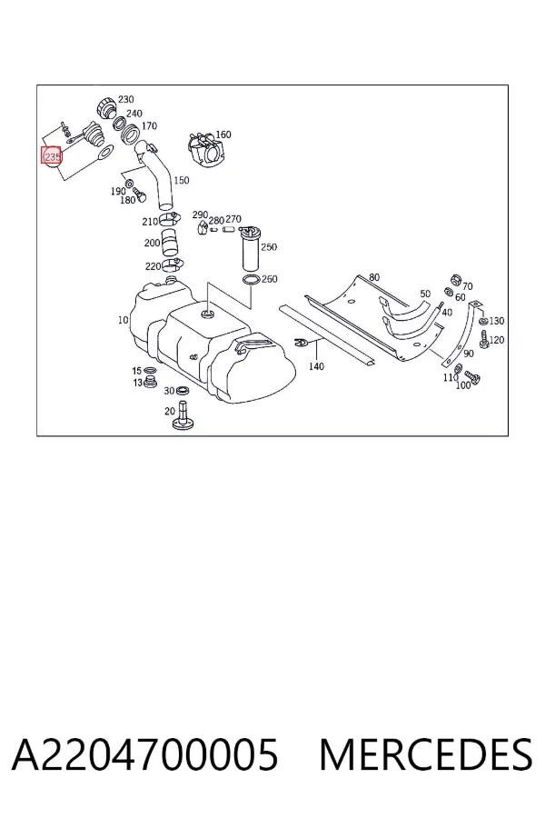 Крышка бензобака A2204700005 Mercedes
