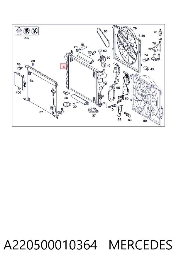 Радиатор охлаждения двигателя Mercedes A2205000103 цена, от 152.65 USD