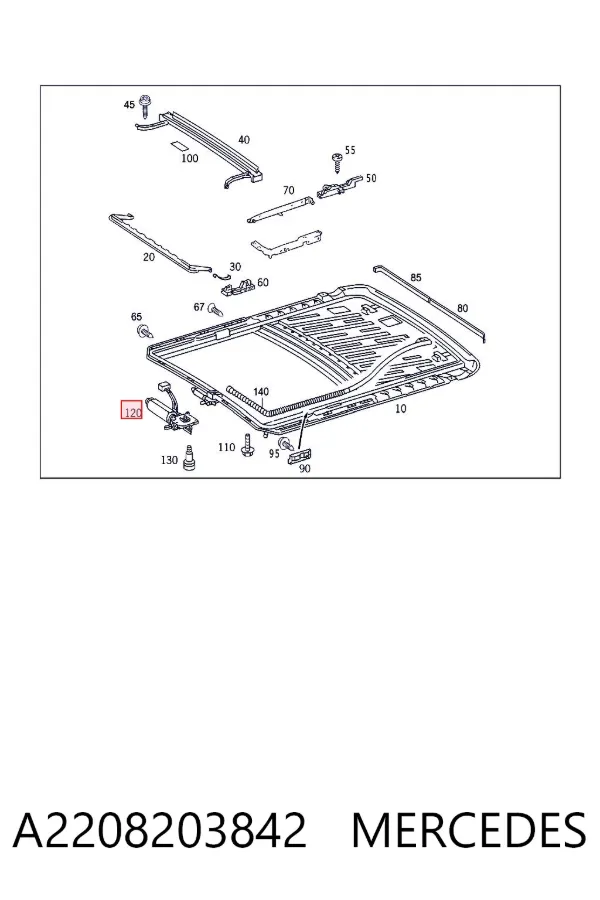 Мотор привода люка A2208203842 Mercedes