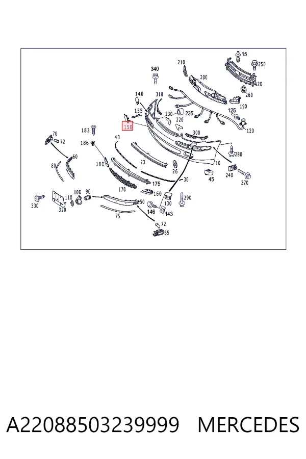 Заглушка буксировочного крюка A22088503239999 Mercedes