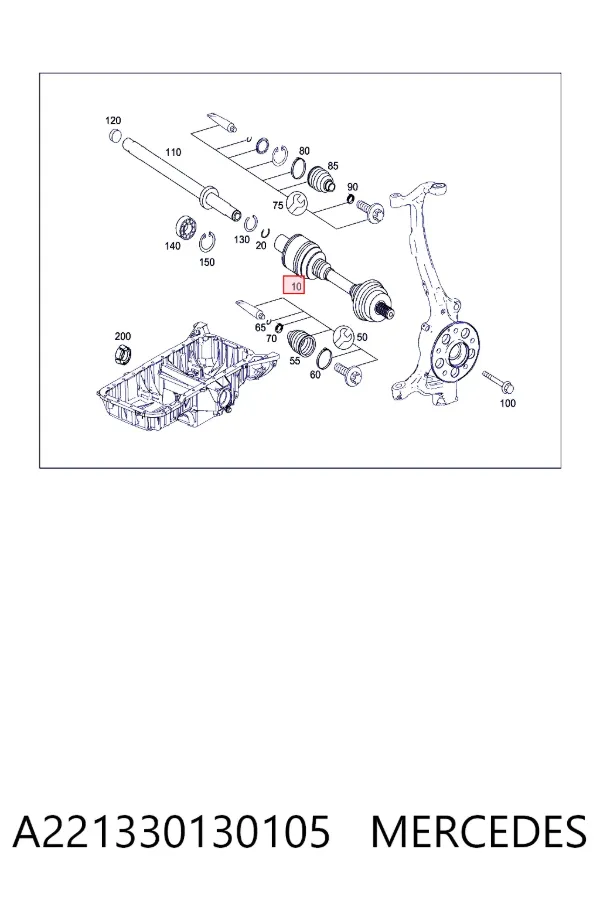 Правая полуось A221330130105 Mercedes