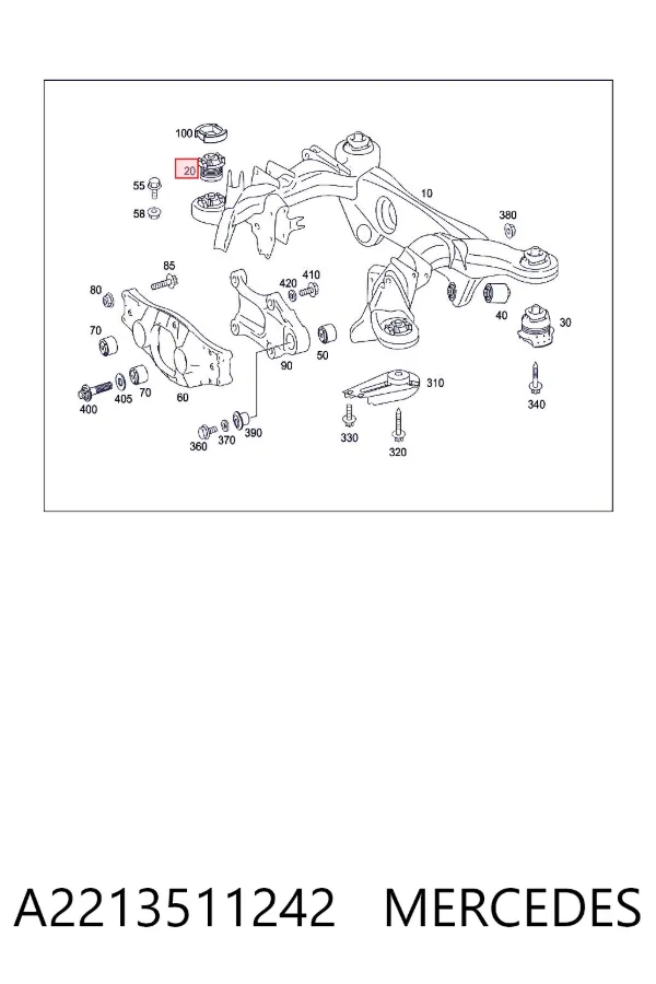 Сайлентблок задней балки A2213511242 Mercedes
