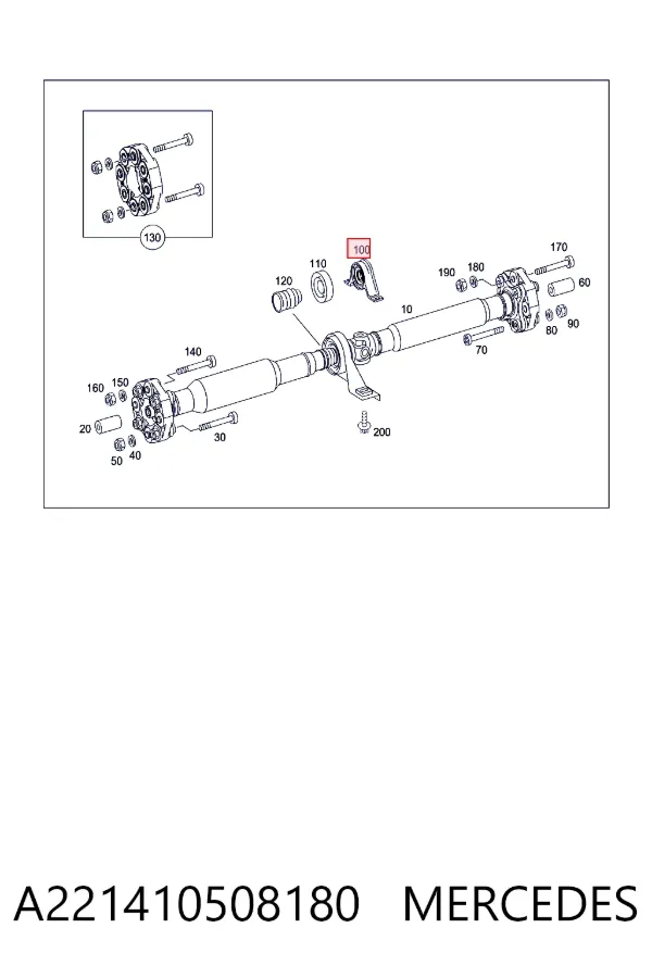 Подвесной подшипник карданного вала A221410508180 Mercedes