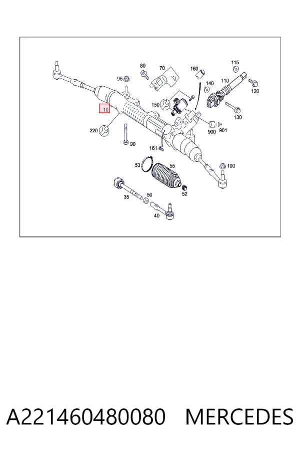 Реечный рулевой механизм Mercedes A2214604800 цена, от 503.65 USD