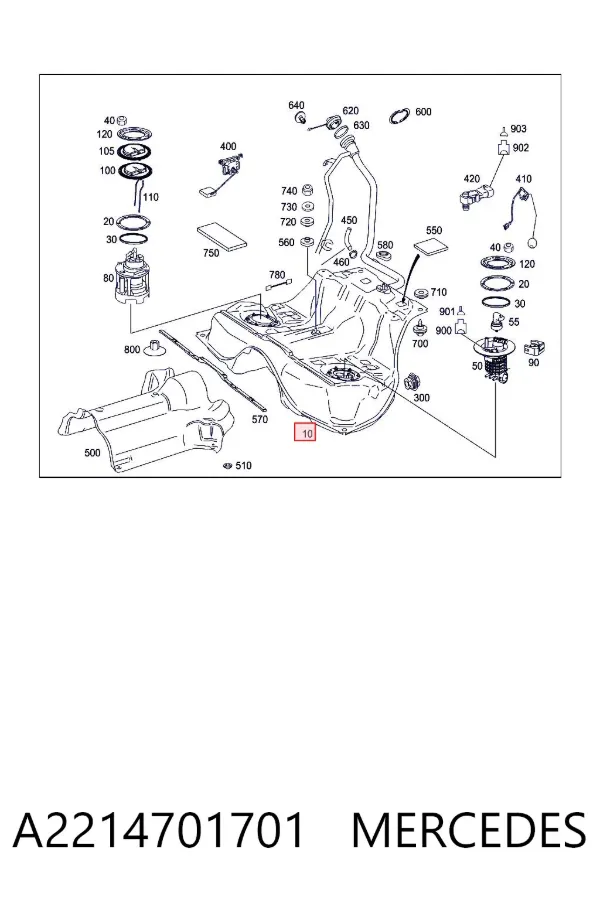 Бензобак A2214701701 Mercedes