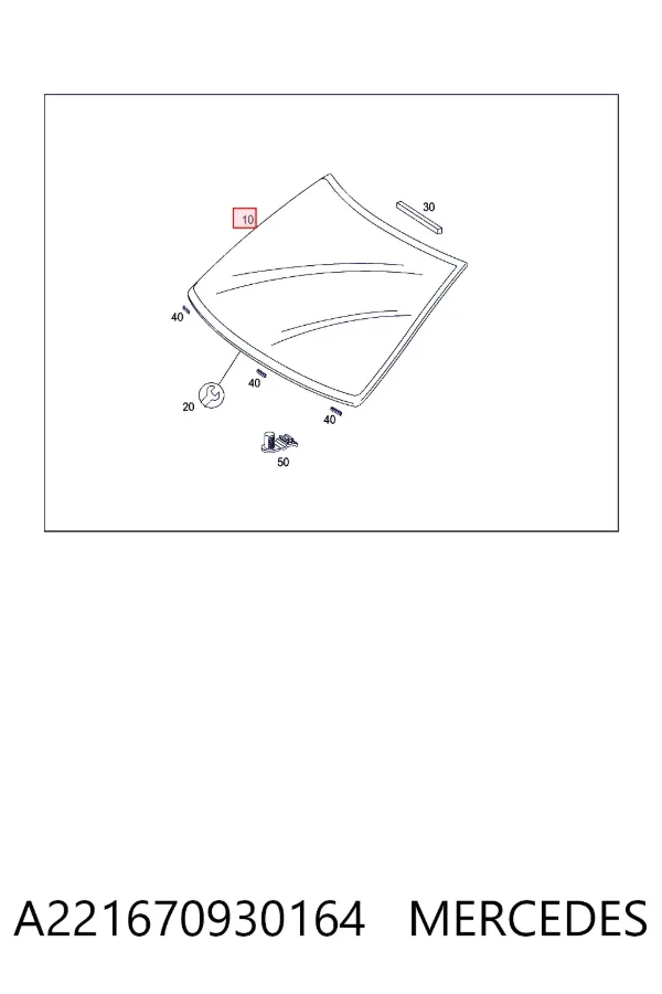 Купить A2216709301 Mercedes Ветровое стекло