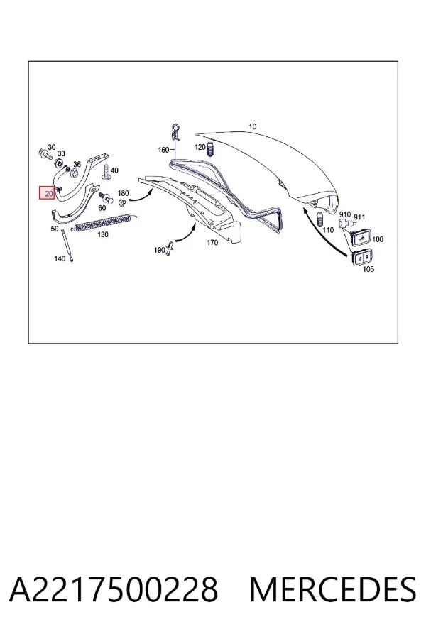 Петля задней двери A2217500228 Mercedes