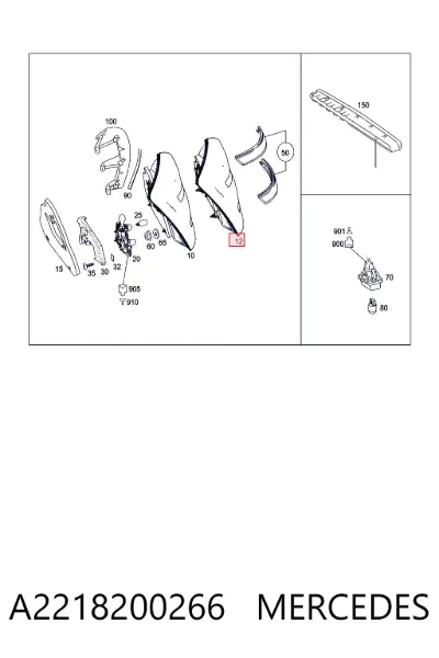 Фонарь задний правый MERCEDES A2218200266