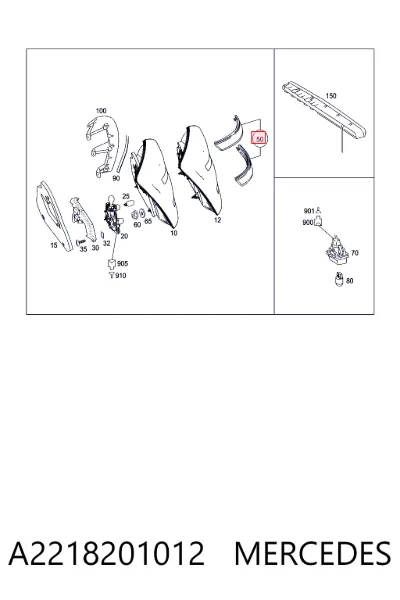 Накладка фонаря заднего MERCEDES A2218201012