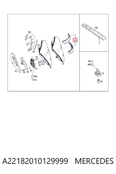 Накладка фонаря заднего MERCEDES A22182010129999
