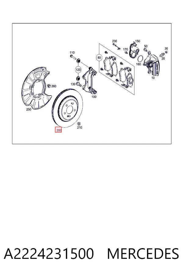 Тормозные диски A2224231500 Mercedes