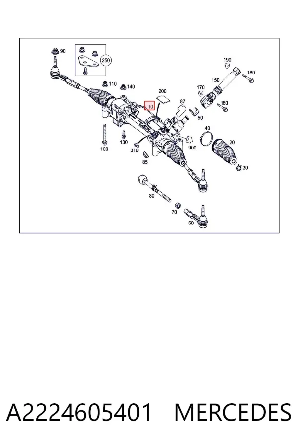 Рулевая рейка A2224605401 Mercedes