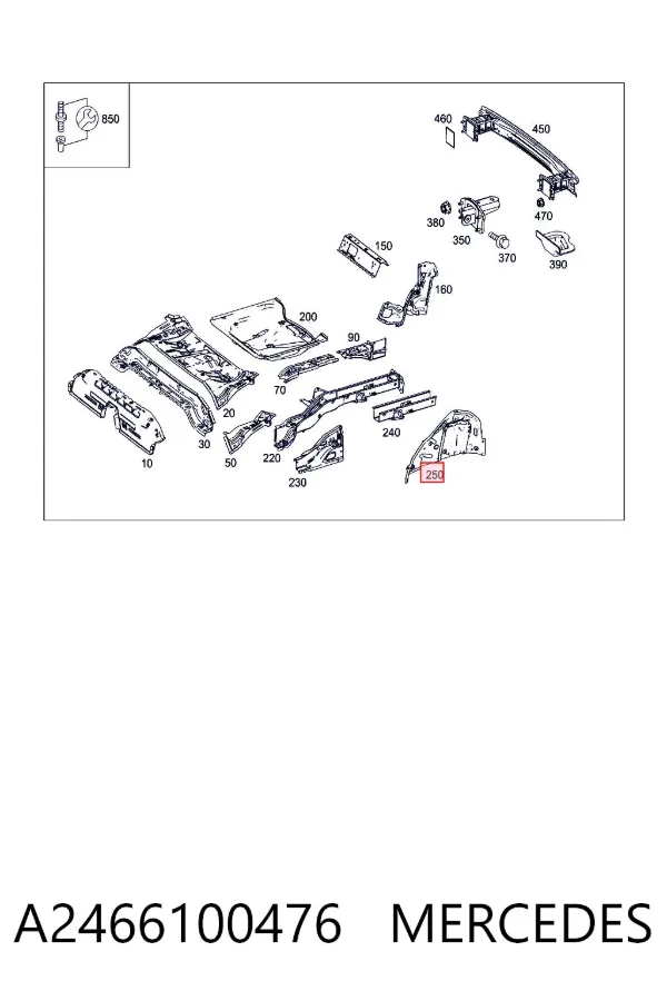 Арка крыла заднего правого A2466100476 Mercedes