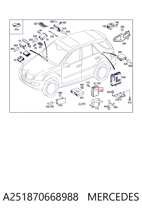 Усилитель звука аудиосистемы A251870668988 Mercedes