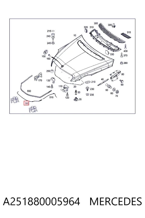 Трос капота Mercedes R W251