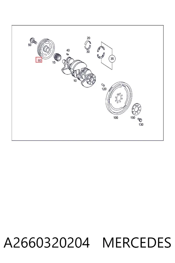Шкив коленвала A2660320204 Mercedes
