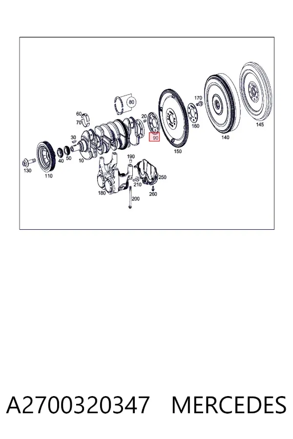 Импульсное кольцо датчика коленвала A2700320347 Mercedes
