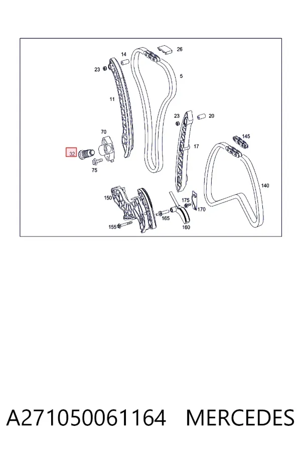Натяжитель цепи ГРМ A271050061164 Mercedes