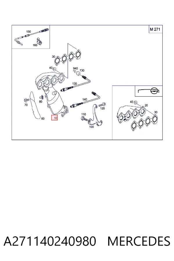Купить A2711402409 Mercedes Коллектор выпускной правый