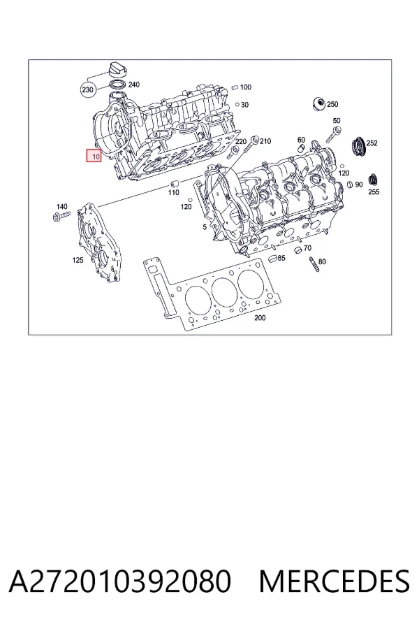 Головка двигателя Mercedes A2720103920 цена, от 547.31 USD
