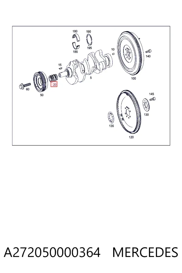 Звездочка привода коленвала A272050000364 Mercedes